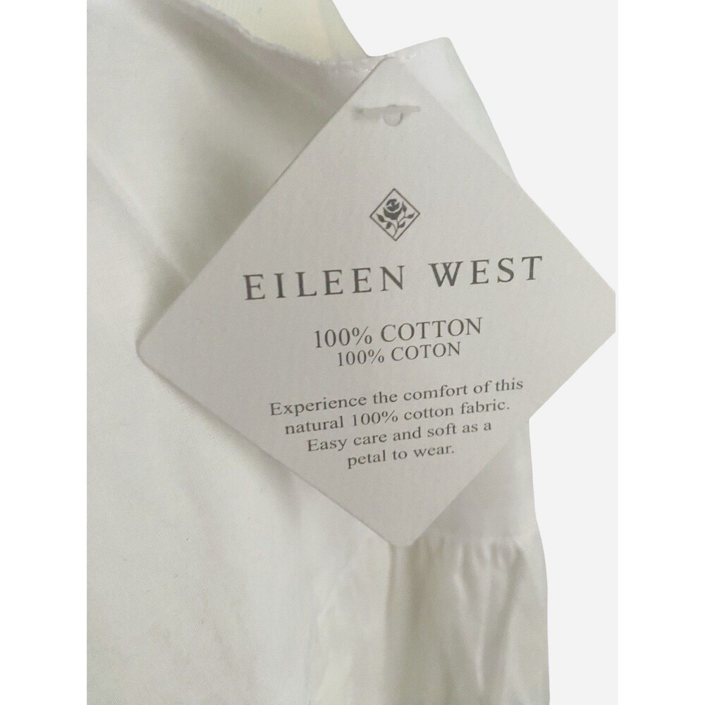 Eileen West Long Nightgown XL Cotton Sleeveless Blue Embroidered Scalloped - Picture 7 of 8